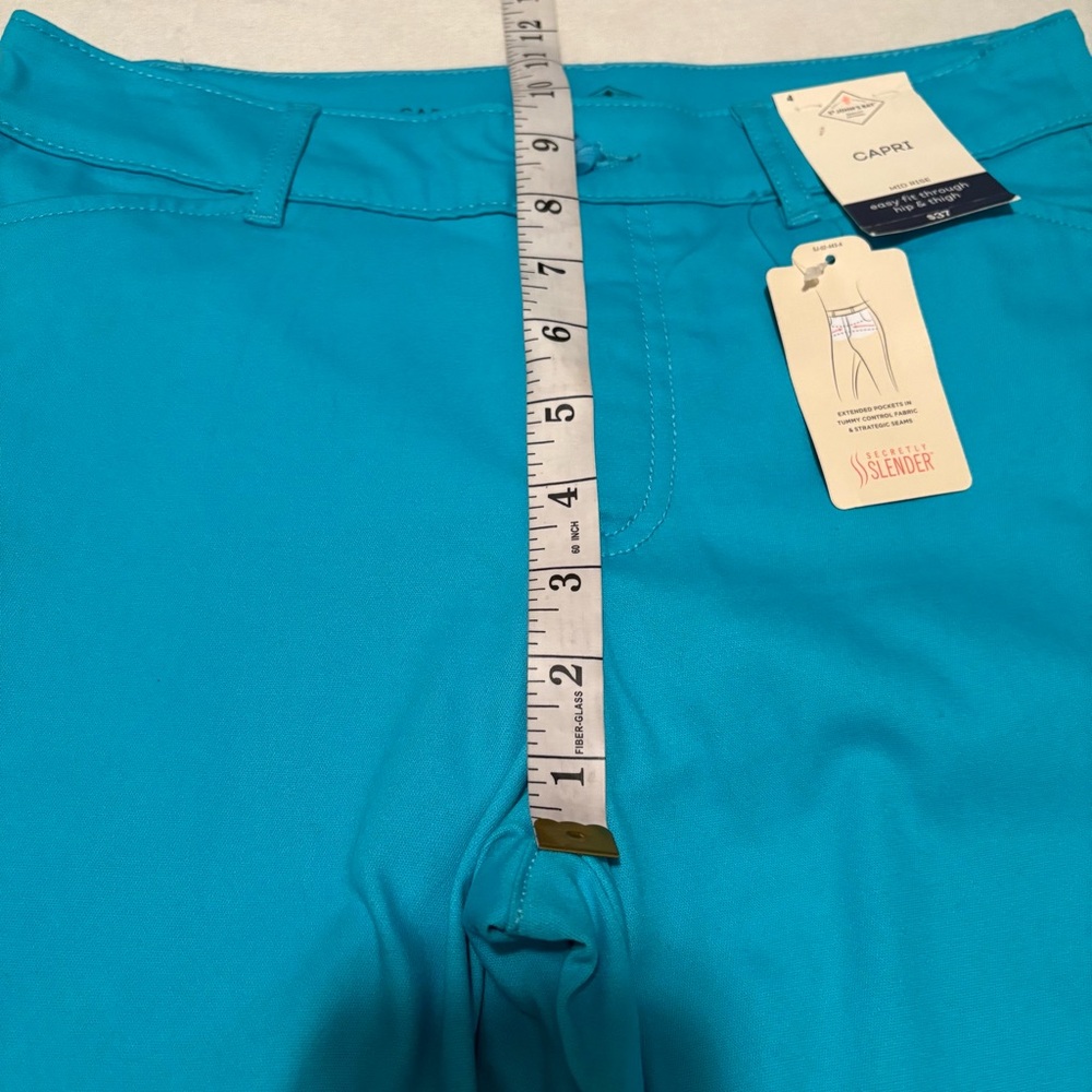 St Johns Bay Capri Pants Women's Size 4 turquoise dream - Picture 4 of 12